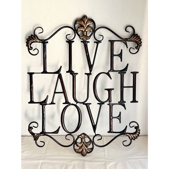 Unbranded Accents Vintage Live Laugh Love Sign Metal Wall Decor 27